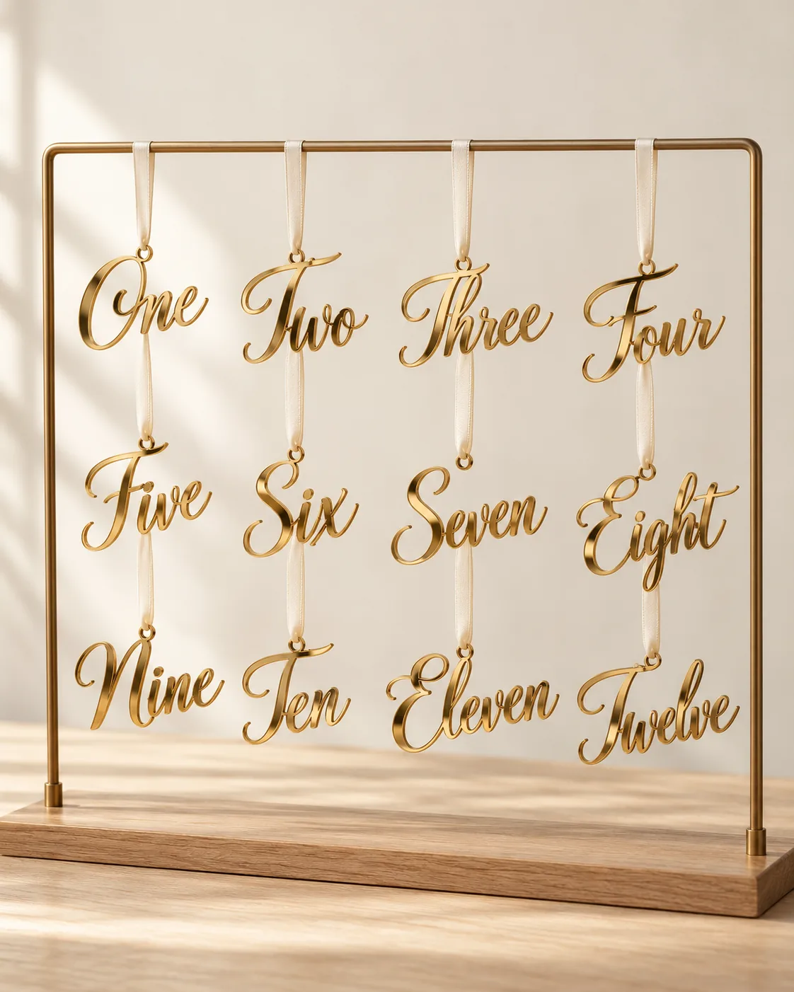 Gold hanging table numbers